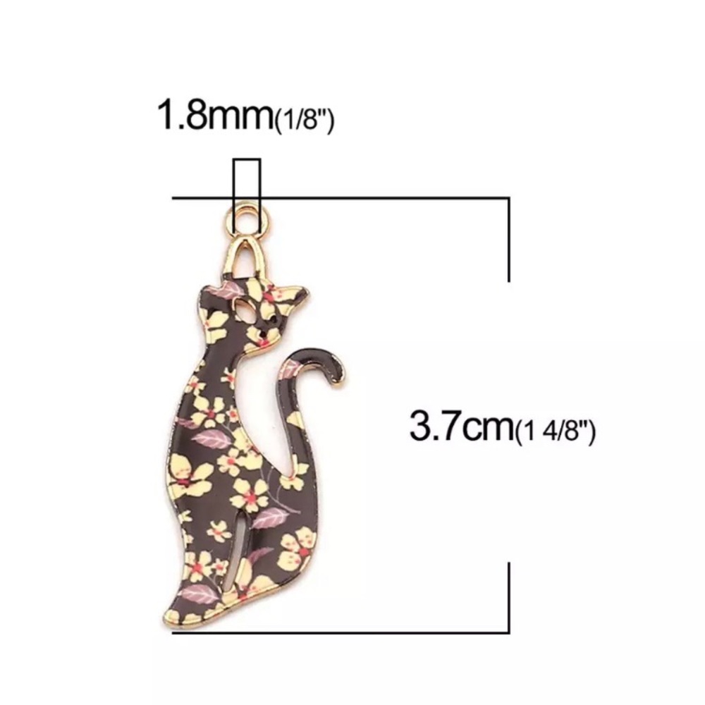 ❤️ 5 for $15 Bright Cat Pendant Zinc Alloy Enamel - Picture 6 of 8
